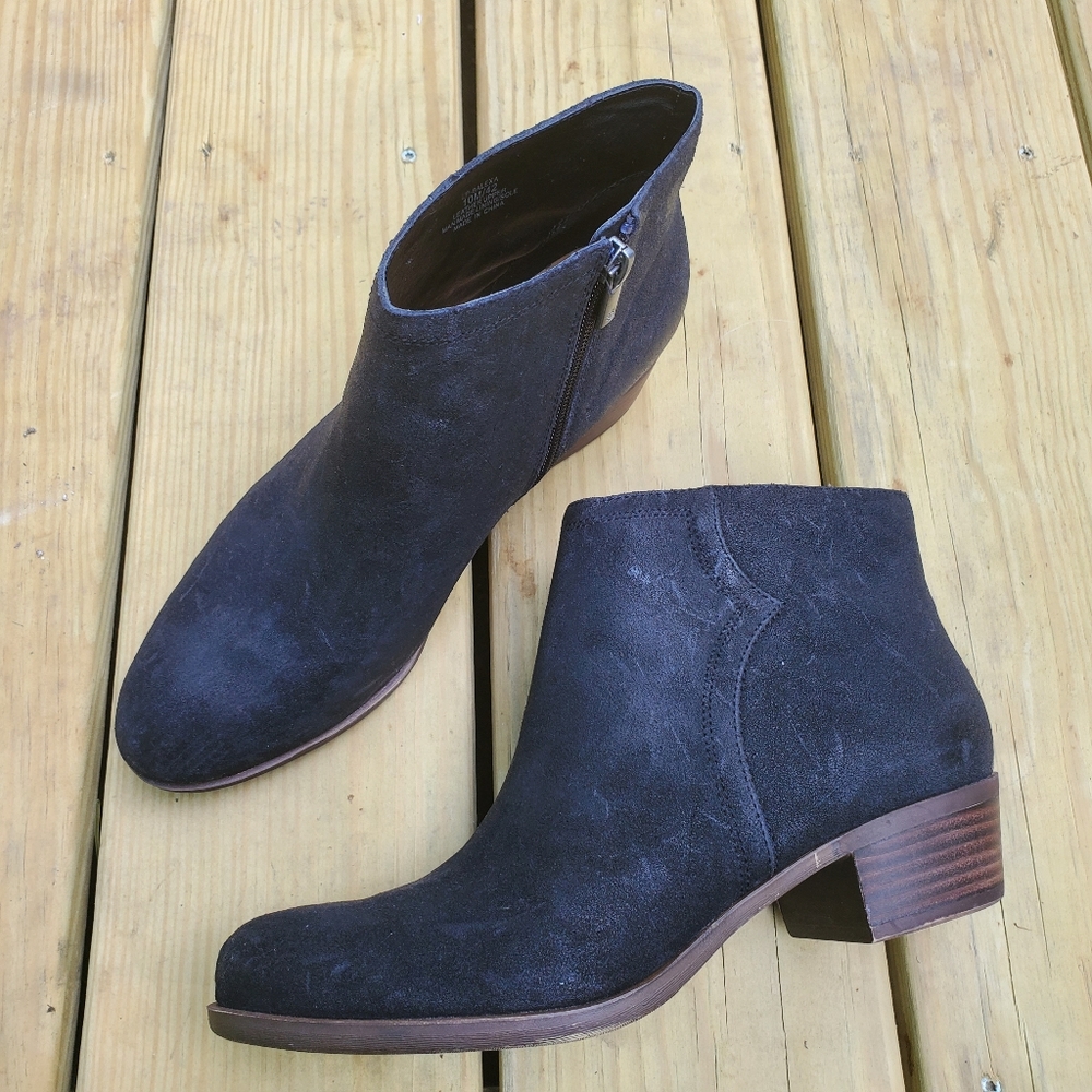 Lucky Brand Balexa Distressed Black Ankle Bootie